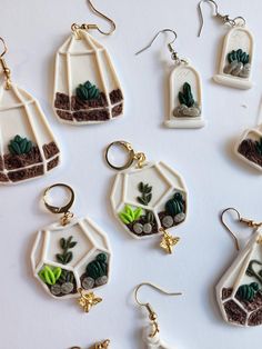 These earrings are light & can be worn with casual or dressy attire. They would also make a great gift for someone who loves handmade jewelry. 🥰 Thank you for supporting handmade! -Anastasia, owner of WildeFlowerArts  *Disclaimer: All earrings are completely handmade and can vary slightly from the picture. There's a little personality in each pair! <3 Green Handmade Eco-friendly Jewelry, Green Nature-inspired Everyday Earrings, Everyday Green Nature-inspired Earrings, Dressy Attire, Plant Terrarium, Handmade Clay Earrings, Handmade Clay, Support Handmade, Earrings Collection