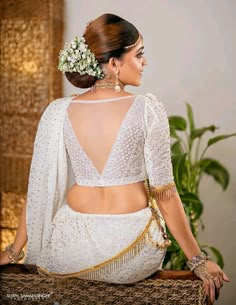 Unique Saree Blouse Designs, Net Blouse Neck Designs, Blouse With Net Designs, Saree Jacket Back Designs, Back Net Blouse Designs Latest, Lace Blouses For Saree, Blouse Designs For Net Saree, Netted Blouse Designs Latest, Back Net Blouse Design