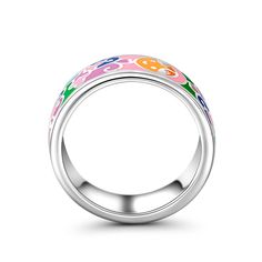 Bring abstract style and an array of colors to your hand, this silver enamel ring has a look all of its own. The cool silver finish is the perfect backdrop to the bold, bright pinks, blues, violet and greens of the enamel insets, giving you a 60’s style with a 21st century twist.Weight: 5.71 gMaterial: Plating Color: Pink Open Enamel Ring, Pink Enamel Open Ring, Multicolor Open Enamel Ring For Gift, Multicolor Enamel Open Ring, Multicolor Enamel Ring For Gift, Multicolor Enamel Ring As Gift, Multicolor Enamel Ring As A Gift, Multicolor Enamel Ring, 60’s Style