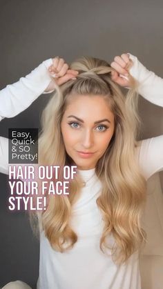 How To Style Long Hair Out Of Your Face, Easy Pulled Back Hairstyles For Long Hair, Hair Pulled Up With Bangs, Hairstyles For Pulling Back Bangs, How To Pin Back Bangs In A Ponytail, Cute Hair Pulled Back, Hair Pulled Back From Face Half Up, Long Hairstyles Pulled Back, Hairstyles For Long Hair With Bangs Updo