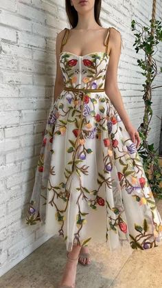 Summer Dresses For Wedding Guest, Vestidos Vintage, White Dress Summer, Dresses Summer, Casual Summer Dresses, Flower Dresses, A Dress