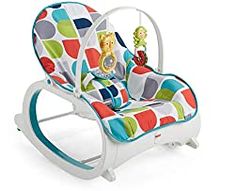 a child's rocking chair with colorful dots on it