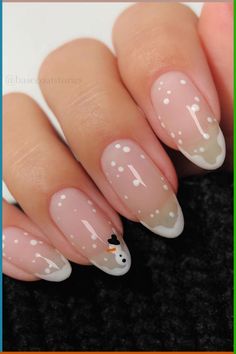 Snowy Nails, Nails Snow, Snowman Nail Art, Snowman Nails, Snow Nails, Cute Simple Nails, Seasonal Nails