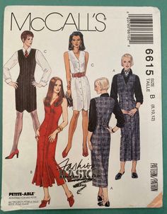 an old fashion sewing pattern for women's dress and jacket, from the 1960s