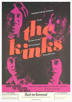 the kinks concert poster from 1970