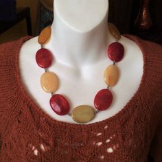 This stunning, festive spiritual necklace handmade with Red Southern Jade and Mustard Yellow Agate large flat oval beads. It could be a valuable lady gem gift for all seasons an occasions.     By its metaphysical meaning, Red Jade and Yellow Agate may encourage creativity, inventive thinking and help in problem solving. The stones have gentle, but intense vibrations. Cake Necklace, Spiritual Necklace, Yellow Agate, Bubblegum Necklace, Red Jade, Oval Beads, Gem Necklace, Jade Necklace, Seed Bead Necklace