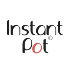 the instant pot logo is shown in black and white, with red letters that read instant pot