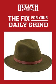 Go ahead, smash it in a pocket. The men's Felt Crusher Hat springs back into shape every time. Dense felted wool holds in heat, even when wet. Adjustable Wool Felt Hat With Flat Bill, Mountain Man Felt Hat, Adjustable Flat Bill Wool Felt Hat, Classic Fedora Felt Hat For Hunting, Men’s Felt Hat, Duluth Trading Company, Daily Grind, Duluth Trading, Felt Hat