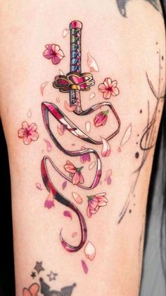 Mitsuri And Obanai Tattoo, Mitsuri Kanroji Tattoo Ideas, Mitsuri Tattoo, Kimetsu No Yaiba Tattoo, Demon Slayer Tattoo Ideas, Demon Slayer Tattoo, Kawaii Tattoo