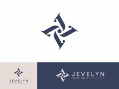 the logo for jewelry company jevelyn, which has been designed to look like it is