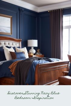 a bed room with a neatly made bed next to a window and a painting on the wall