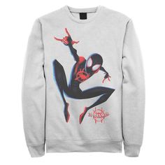 He'll love the cool style of this Men's Marvel Spider-Man Spiderverse Miles Morales Graphic Fleece Pullover. He'll love the cool style of this Men's Marvel Spider-Man Spiderverse Miles Morales Graphic Fleece Pullover. Crewneck Long sleeves FABRIC & CARE Cotton, polyester Machine wash Imported Color: White. Gender: male. Age Group: adult. Material: Cotton / Poly. Brick Graffiti, Spiderverse Miles Morales, Spiderverse Miles, Graffiti Graphic, Heart Tank Top, Geek Fashion, Man Thing Marvel, Marvel Girls, Miles Morales