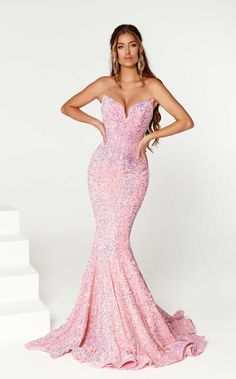 Portia and Scarlett PS21208 Blush Mermaid Formal Gowns, Beauty Pageant Dresses, Portia And Scarlett, Prom Inspo, Plastic Dress, Exquisite Gowns, Prom Designs, 1 Rose, Designer Prom Dresses