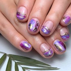 nailsbydannimoore Dripping Gold In Purple Puddles 💜 • @navyprotools Prep - Ethel, Martha, Doris @the_gelbottle_inc Marshmallow, Raspberry, Madam, Rose Gold, Glass Purple, Boysenberry @nailstampingqueenuk Stick it Nails Pink And Purple, Marshmallow Nails, Sea Nail Art, Trending Nail Polish Colors, Dripping Gold, Sea Nails, Nail Art Diy Easy