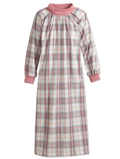 Many of our mothers wore flannel nightgowns like this one for a long list of reasons: neck-to-toe warmth, a comfortable fit, no ties to come loose, or buttons to pop open. Throw in today’s updates — a stretchy knit collar and cuffs to seal out the cold and premium cotton flannel from Portugal — and you have a popover gown that would get Mom’s approval! Stretchy knit collar Side-seam pockets Cuffs to seal out the cold Approx. 54" long 100% cotton flannel Machine wash and dry Made in Portugal Excl Tattooed Plus Size Women, Wfh Wardrobe, Womens Flannel, Flannel Nightgown, Vermont Country Store, Pastel Plaid, Flannel Women, Country Store, Knit Collar