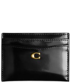 From COACH&#x2C; the Spazzolato Leather Essential Card Case features: Spazzolato leatherFive credit card slotsApprox.: 4.25" (L) x 3" (H)Imported. Flawless Face Makeup, Uni Bag, Flawless Face, Crafts Beautiful, Dillard's, Global Fashion, Creative Director, Card Case, Card Slots