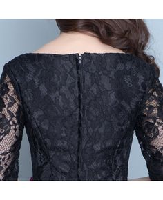 Get 10% off now! Buy modest long black party dress with lace half sleeves at cheap price online. Free stable shipping and pro custom service since 2009. Bridesmaid Dresses Black, Tea Length Bridesmaid Dresses, Black Party Dress, Black Party Dresses, Black Bridesmaid Dresses, Bridesmaid Gown, Black Party, Dress With Lace, Tea Length