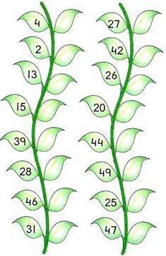 the number of leaves on a plant is shown in this diagram with numbers below them