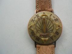 Vintage sundial Fossil men's brown leather Analog watch.SD7620.No Movement watch | eBay Antique Watches With Round Dial For Business, Vintage Brown Watch Accessories With Rectangular Dial, Antique Brown Watch Accessories For Formal Occasions, Masculine Brown Watch Accessories With Subdials, Brown Watch Accessories With Subdials, Luxury Brown Watch Accessories For Outdoor, Timeless Brown Watch Accessories For Outdoor, Brown Watches With Rectangular Analog Display, Brown Watch With Rectangular Analog Display