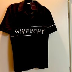 Givenchy Men Designer Polo Shirt. Xxl Runs Small. Brand New With Tags. In Perfect Condition Designer Collared Polo Shirt With Logo, Designer Black Cotton Polo Shirt, Collared Tops With Logo Print For Summer, Summer Collared Tops With Logo Print, Summer Collared Top With Logo Print, Designer Cotton Polo Shirt For Summer, Classic Collared Tops With Logo Print, Classic Collared Top With Logo Print, Designer Black Cotton Shirt