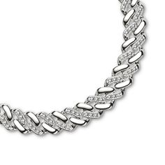 Design: The Classic Curb Chain Diamond Bracelet is meticulously designed, featuring an 8mm Cuban chain and adorned with precisely 0.72 carats of diamonds. Select from yellow, white, or black diamonds to complement their chosen metal color.Length is adjustable, maximum length is 215mm. | Silver Color: Sterling Silver (925 Sterling Silver is a lightweight metal made of 92.5% pure silver. It’s highly durable and designed for everyday wear) Gold Color: 18K Gold Vermeil (Not to be confused with regul Silver Diamond Bracelet With Solid Link Construction, Fine Jewelry Diamond Accents Chain Bracelet In Diamond White, White Gold Cubic Zirconia Chain Link Bracelet, White Gold Cubic Zirconia Link Chain Bracelet, Diamond White Chain Bracelet With Diamond Accents, Formal Cubic Zirconia Chain Link Bracelets, Silver Cubic Zirconia Chain Tennis Bracelet, Formal Link Jewelry With Cubic Zirconia, Anniversary Diamond Bracelet With Solid Link Construction