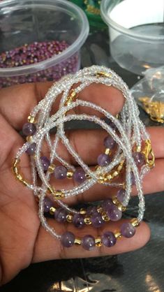 𝙸 𝙰𝚖 𝙰 𝙶𝚘𝚍𝚍𝚎𝚜𝚜. This waist bead is made with crystal seed beads, 6mm Amethyst round beads and gold glass beads. Amethyst is great beginner's stone. It is great for healing and protection. Put it under your pillow for more Vivid dreams. It also balances the crown chakra. Made with premium stretch cord or nylon string Please leave waist size in the personalization section at checkout. You can choose your finish. Choose tie or add a clasp for $3. If you add a clasp,please include waist s Bead Waist Chain, I Am A Goddess, Roanoke Va, Vivid Dreams, Belly Jewelry, Purple Tie, Belly Chain, Waist Chain, Crown Chakra