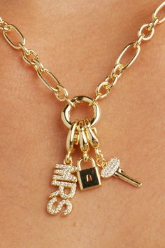 Unlock a world of charm with our adorable Lock Charm! Add it to your charm bracelet or necklace and gift your bestie the Key Charm to lock in your friendship forever. Friendship Forever, Perfect Engagement Gifts, Sweet Gifts, Engagement Gifts, Base Metal, A World, Charm Necklace, Charm Bracelet, Key