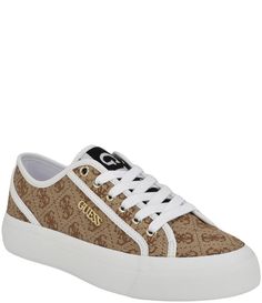 From Guess, the Jelexa Logo Print Sneakers feature:Logo print fabric upperSynthetic trimAdjustable lace up front closureTextile liningSynthetic outsoleFlat heelImported. Print Sneakers, Famous Models, Women Sneakers, Guess Shoes, Advertising Campaign, Dillard's, Print Fabric, Lifestyle Brands, Logo Print