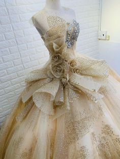 a dress made out of tulle and sequins