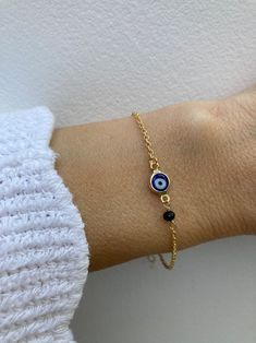 Evil Eye and Birthstone Bracelet Gold Filled Evil Eye - Etsy Cyprus Dainty Evil Eye Bracelet Jewelry, Minimalist Beaded Bracelet With Evil Eye For Gift, Minimalist Evil Eye Beaded Bracelets As Gift, Minimalist Evil Eye Bracelet For Gift, Minimalist Evil Eye Bracelet As Gift, Handmade Elegant Evil Eye Bracelet Gift, Elegant Handmade Evil Eye Bracelet Gift, Minimalist Round Evil Eye Bracelet, Nazariya Bracelet