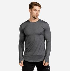 Statement Muscle Tee     Melange Black Easy 30 day return policy Athleisure Winter, Comfortable Footwear, Mens Compression, Urban Looks, Compression Shirt, Statement Tees, Muscle Tee, Muscle Fitness, Running Shirts