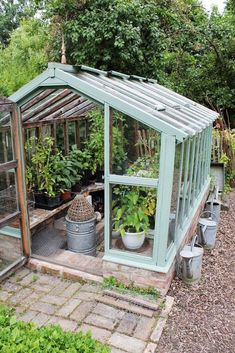 a small greenhouse with lots of plants in it