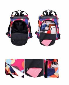 Poaba anti-theft and waterproof oxford backpack. Multi-color. Elegant Backpacks, Modern Backpack, Trendy Backpacks, Red Backpack, Backpack Waterproof, Anti Theft Backpack, Puppy Supplies, Waterproof Backpack, Large Backpack