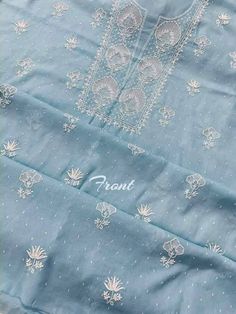 Lucknowi Chikankari, Anarkali, Salwar Kameez, Hand Embroidery, Light Blue, India, Embroidery, Gifts, Blue