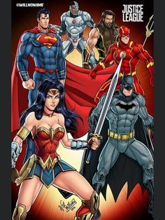 the dc comics are all dressed up as superheros and wonder woman in their respective costumes