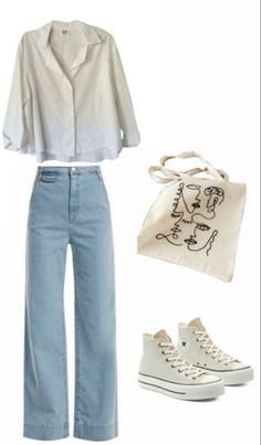 Style Korea Casual Hijab, White T Shirt Outfit Korean, White Korean Outfit Aesthetic, Kulot Jeans Outfit Korea, Baju Korean Style Girl, Modest Clothing, Tutorial Hijab, Jeans Claro