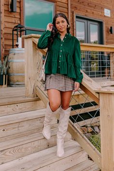 fall fashion, fall outfits, knee-high boots, sweater, knit, maxi dress, fall ootd, mini dresses, shackets, jackets, denim, jeans, belts, cozy, plaid, houndstooth Casual Smock Blouse For Fall, Casual Smocked Blouse For Fall, Trendy Smocked Blouse For Fall, Winter Corduroy Tops, Fall Button-up Blouse With Smocked Cuffs, Trendy Fall Blouse With Smocked Bodice, Corduroy Material, Fall Fit, Loose Sleeves