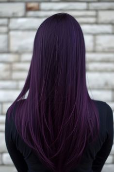 42+ Stunning Midnight Purple Hair Ideas Purple Mid Length Hair, Dark Purple To Light Purple Hair, Purple Layered Hair, Straight Hair Dye, Midnight Purple Hair, Blue And Black Braids, Black Braids Hairstyles, Purple Blue Hair, Deep Purple Hair