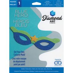 "Find the Diamond Art Blue Super Hero Costume Foam Mask Kit at Michaels. com. Dot your own costume mask and save the day. Let your kids have hours of imaginative play afterwards. Dot your own costume mask and save the day. Let your kids have hours of imaginative play afterwards. Details: Blue super hero 8\" x 6\" 1 kit Conforms to EN71-3 Conforms to ASTM D-4236 Recommended for ages 13 and upKit Contents: 3 gem colors 2 foam pieces 1 elastic cord Stylus Wax Tray | Diamond Art Blue Super Hero Cost Foam Mask, Super Hero Costume, Blue Superhero, Foam Costume, Popular Crafts, Art Costume, Diamond Art Painting, Art & Craft Kit, Diy Rhinestone