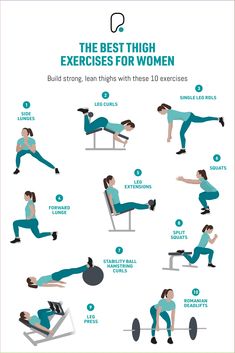 Thigh Exercises For Women | Looking for the best thigh exercises for women? These quad, hamstring, and adductor exercises will help to tone the front, back and inner thigh and build strong, lean legs. #womensworkouts #legday Adductor Exercises, Best Thigh Exercises, Adductor Workout, Thigh Exercises For Women, Step Up Workout, Lower Workout, Full Leg Workout, Strength And Conditioning Workouts, Weight Lifting Routine