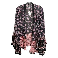 Free People Lola Kimono Placed Print Women's Bell Sleeve Summer Jacket Sz S Nwt Brand: Free People Size: Small Size Type: Regular Style: Kimono Bust: 24" Sleeve: 25" Length: 32" Country/Region Of Manufacture: Vietnam Material: 100% Polyester Color: Black Pattern: Floral Features: Lightweight Closure: Tie Stock: Gm3-1797 Sold As Pictured. Thanks For Looking! Floral Print Long Sleeve Outerwear For Daywear, Black Floral Print Long Sleeve Outerwear, Black Long Sleeve Outerwear With Floral Print, Floral Print Open Front Outerwear For Layering, Bohemian Floral Print Outerwear For Layering, Black Bohemian Outerwear With Floral Print, Bohemian Black Outerwear With Floral Print, Bohemian Black Outerwear For Layering, Black Open Front Outerwear For Spring