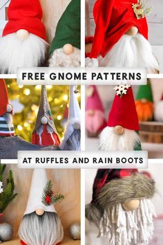 christmas gnomes with free gnome patterns at ruffles and rain boots