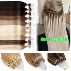 LONG 200S Micro Ring Easy Loop Beads Human Remy Hair Extensions Thick 1G/S Ombre Straight Loop Micro Ring Hair 100% Remy Micro Bead Lonks Machine  Made Remy Hair Extension 16"18"20"22" 0.5g/s  50g/pack Can be curled/styled/dyed or straightened sa desired. Hair Extension Type:  Straight Color:  Black,Brown,Blonde,Piano Color,Ombre Color Material:  Human Hair Net Weight: 0.5G/Strand  50G/100Strands OR 100G/200Strands Length: 16"(40cm)18"(45cm)20"(50cm)22"(55cm) Style:STRAIGHT Place of Origin:  Chi 2023 Hair, Weave Styles, Light Blonde Hair, Crochet Braids Hairstyles, Curl Styles, Hair Net, Remy Hair Extensions, Synthetic Hair Extensions, Remy Human Hair Extensions