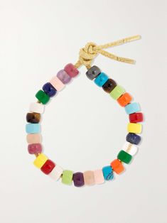 CAROLINA BUCCI FORTE Beads Rainbow 18-karat gold and Lurex multi-stone bracelet kit Multicolor Multi-stone Bead Bracelets, Multicolor Multi-stone Beaded Bracelets, Fancy Clutch Purse, Fancy Clutch, Carolina Bucci, Bracelet Kit, Bracelet Kits, Rare Stone, Fine Jewelry Bracelets