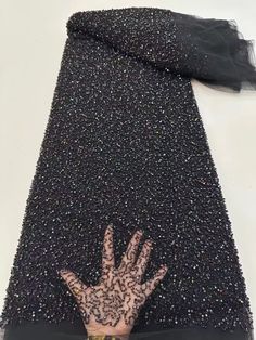 This high quality Fabric is measured in 5 Yards With Embroidered Beading and Sequin. It is soft, very delicate and beautiful. This high Quality Fabric is made with Fashion embroidered rhinestones can be used in making party wedding dresses, skirts, shawls, scarves and other other fashion apparels as you would like. Size : Length : 5 yards (180 inch). Width: 50 inch (Please allow slight deviation for the measurement data ,±1 inch) Material: 100% Polyester, Tulle Lace Fabric, Eco-Friendly embroide Black Embellished Embroidered Fabric For Wedding, Embroidered Black Sequin Fabric For Wedding, Black Embroidered Sequin Fabric For Wedding, Beaded Organza Embroidered Fabric For Party, Party Embellished Organza Tulle Fabric, Fitted Embroidered Fabric With Rhinestones For Evening, Beaded Fitted Tulle Fabric For Party, Blue Party Dress, Beaded Tulle