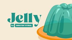 the jelly logo is shown with an image of a blue cake on top of it