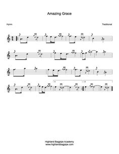 Amazing Grace Bagpipe Sheet Music - Learn to play bagpipe tune Amazing Grace Bagpipe Sheet Music