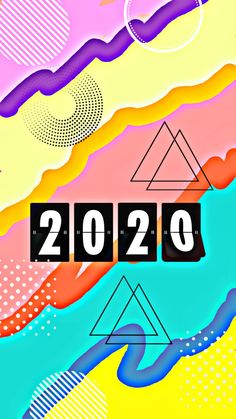 a colorful background with the words 2020 on it