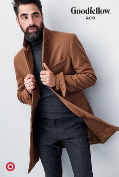 Brown Overcoat, Mantel Outfit, Office Holiday Party, In Good Company, Mens Attire, Male Fashion Trends, Dapper Men, Outfit Jeans, Office Holiday