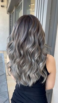 Kacie Nguyen on Instagram: "Look at that 😍🥵 Babylights & haircut for Tracy Assisted by @hairbyairaykuh #sunkissedsalon#babylights#highlights#goodhair#blended#hairbykacie#bayareahairstylist#sanjosehair#texture#haircut#layers#hairinspo#hairofinstagram#hairsalon#oribeobsessed" Grey Blending Babylights, Grey Brown Balayage, Baby Lights Cenizo, Smokey Grey Hair, Texture Haircut, Silver Balayage, Babylights Highlights, Balayage Hair Grey, Haircut Layers